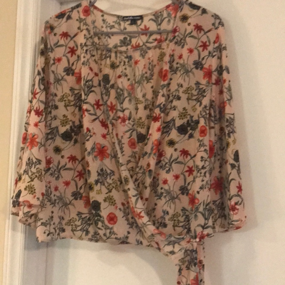 flowy floral blouse